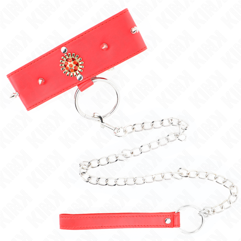 KINK - COLAR DE DIAMANTE VERMELHO COM CINTO 65 CM AJDUSTÁVEL 35-51 CM X 7 CM - Image 4