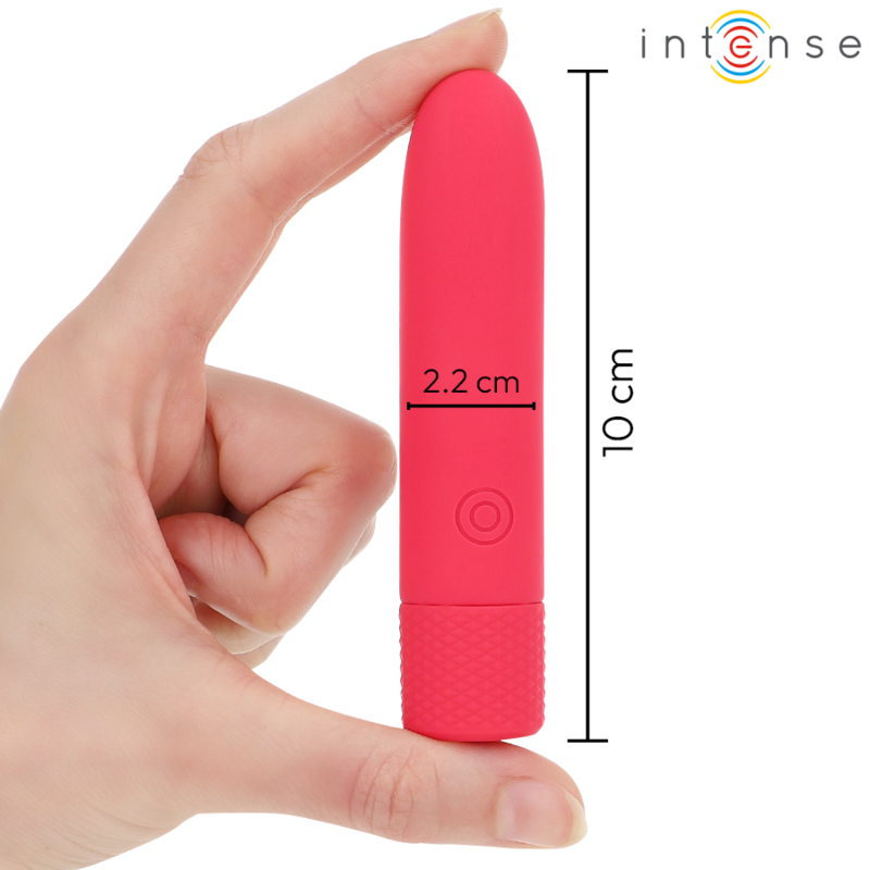 INTENSE - SYMONE USB RECARREGÁVEL VIBRATÓRIA BULLET 8 VIBRAÇÕES VERMELHO 10 X 2,2 CM - Image 4