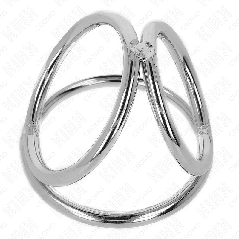 KINK - ANEL DE PÊNIS TRIPLO DE METAL CROMADO DE 3,2 CM A 4,5 CM - Image 5