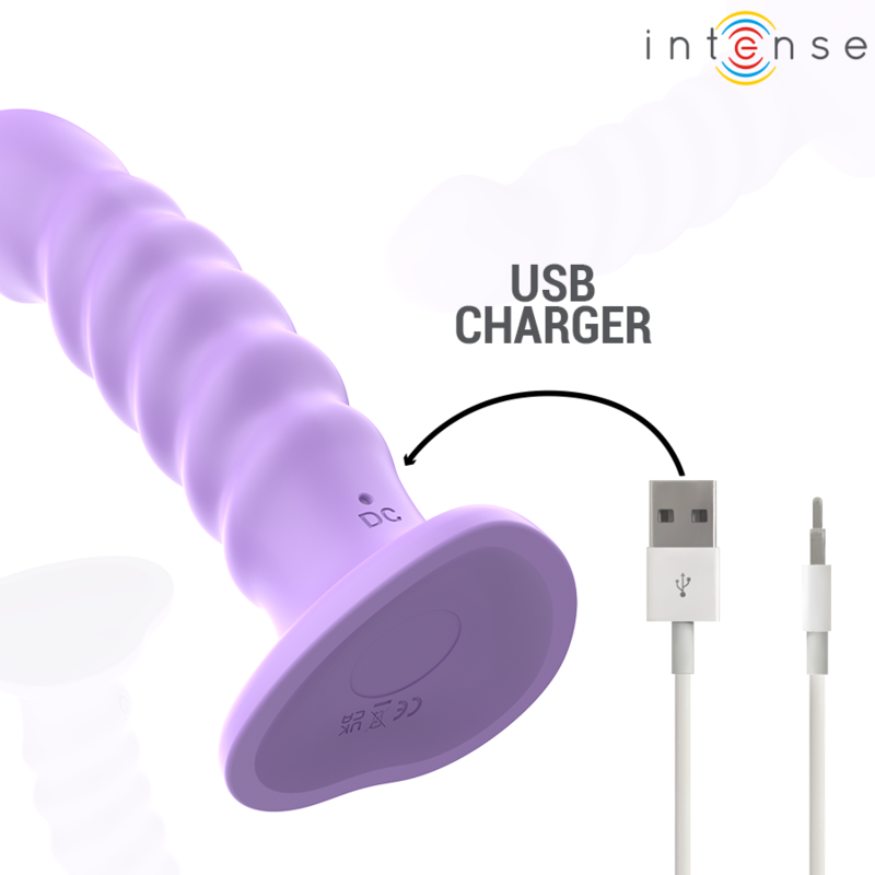 INTENSE - VIBRADOR BRENDA TAMANHO M DESIGN ESPIRAL 10 VIBRAÇÕES ROXO CONTROLE REMOTO - Image 5