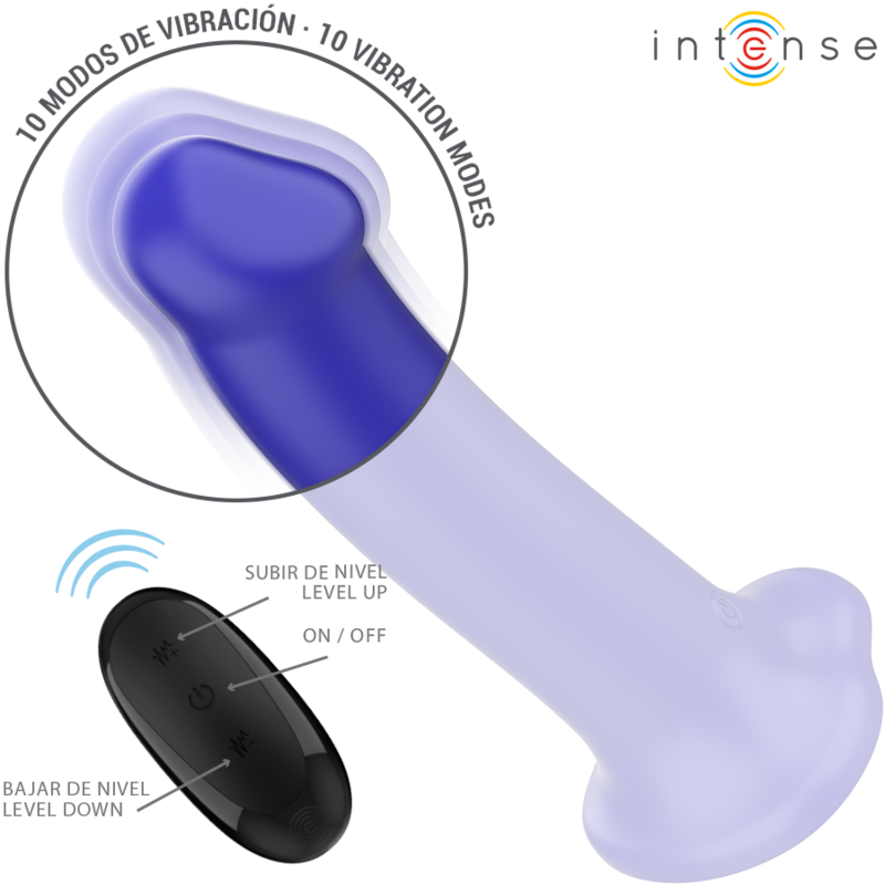 INTENSE - VIBRADOR VICTORIA COM VENTOSA 10 VIBRAÇÕES AZUL ESCURO CONTROLE REMOTO - Image 3