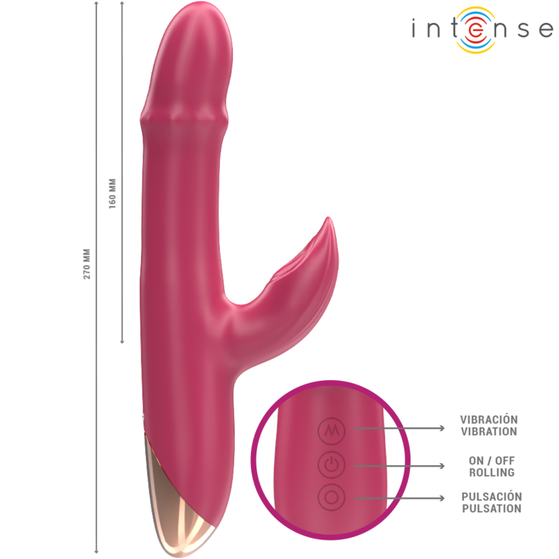 INTENSE - CHLOE VIBRADOR MULTIFUNCIONAL 3 EM 1 VERMELHO - Image 5