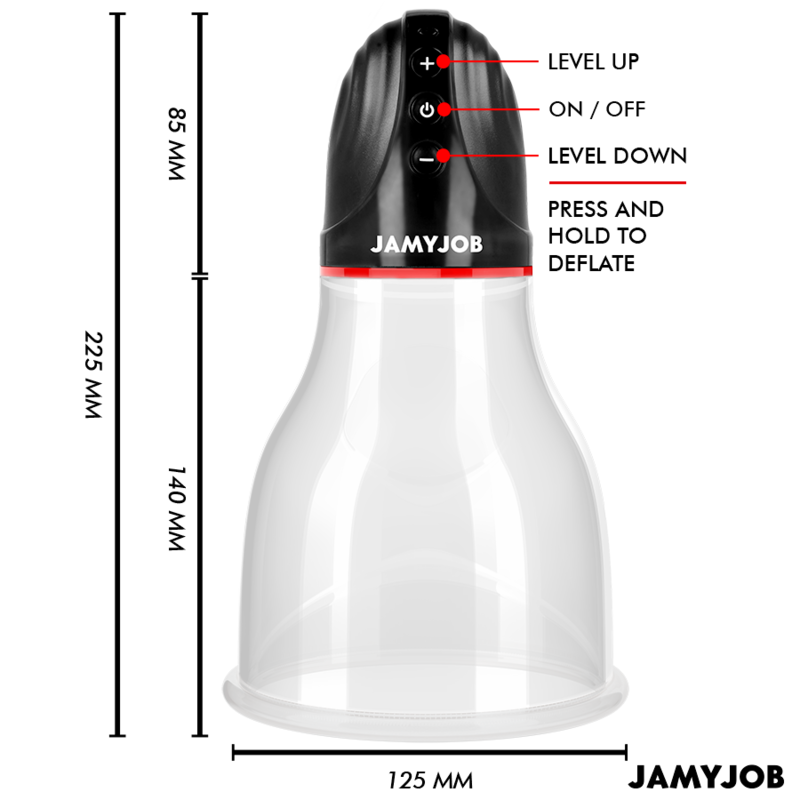 JAMYJOB - BOMBA DE TESTÍCULOS AUTOMÁTICA XPAND LITE 3 NÍVEIS DE SUCÇÃO CINZA - Image 3