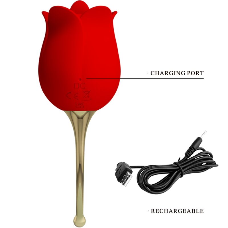 PRETTY LOVE - ESTIMULADOR DE CLITÓRIS ROSE LOVER 12 VIBRAÇÕES VERMELHO - Image 5