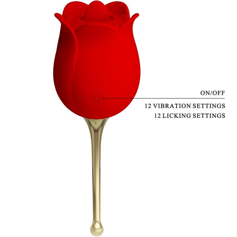 PRETTY LOVE - ESTIMULADOR DE CLITÓRIS ROSE LOVER 12 VIBRAÇÕES VERMELHO - Image 3