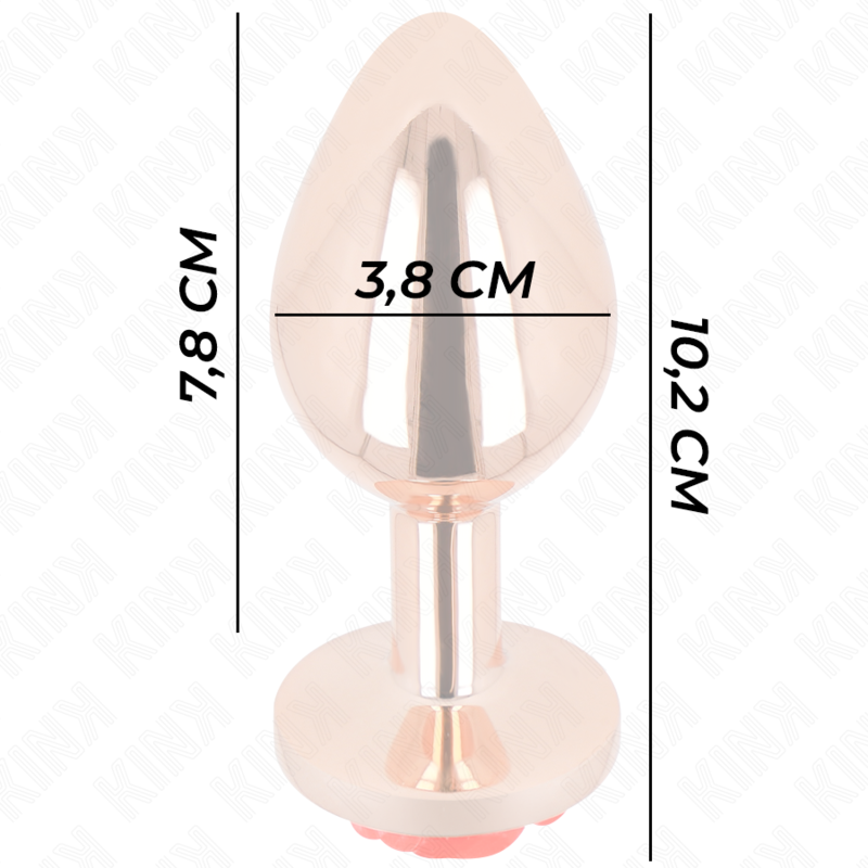 KINK - PLUG ANAL ROSA OURO COM ROSA VERMELHA L - Image 4