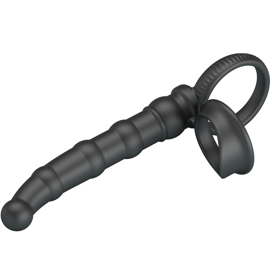 PRETTY LOVE - ANEL VIBRATÓRIO PARA PÊNIS TATUM COM PLUG 10 VIBRAÇÕES PRETO - Image 3