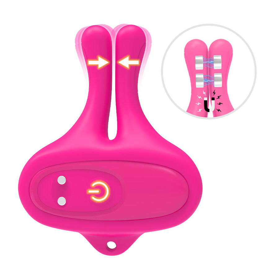ARMONY - GRAMPOS MAGNÉTICOS DE MAMILOS COM VIBRAÇÃO EM FORMA DE COELHO ROSA - Image 5