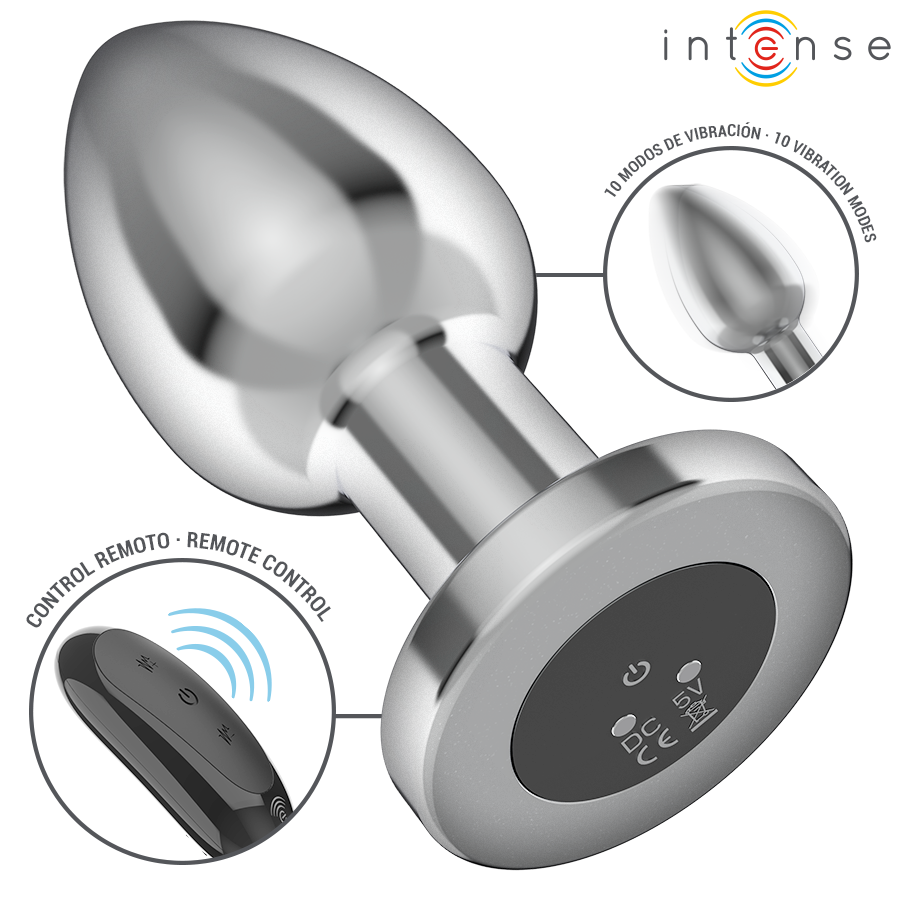 INTENSE - PLUG ANAL 10 VIBRAÇÕES METAL COM CONTROLE REMOTO L - Image 3