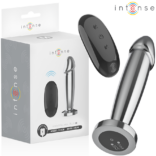 INTENSE - PLUG ANAL 10 VIBRAÇÕES DILDO DE METAL COM CONTROLE REMOTO M