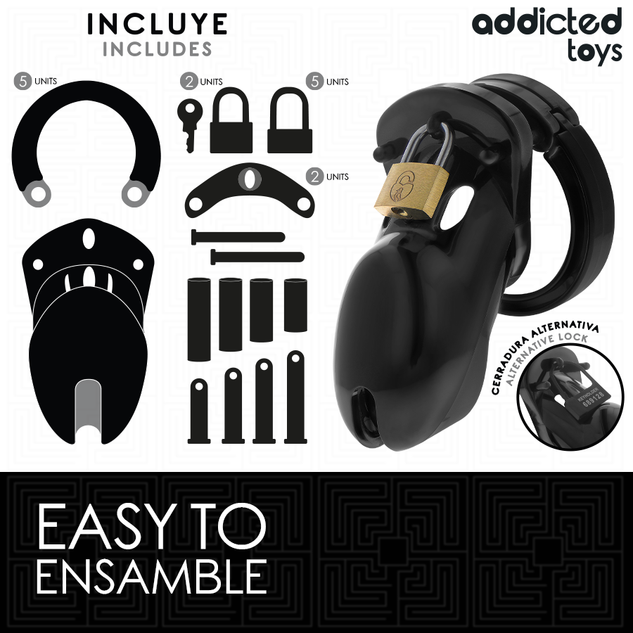 ADDICTED TOYS LOCKED - GAIOLA PARA PÊNIS FORBIDDEN VAULT 10 CM - Image 4