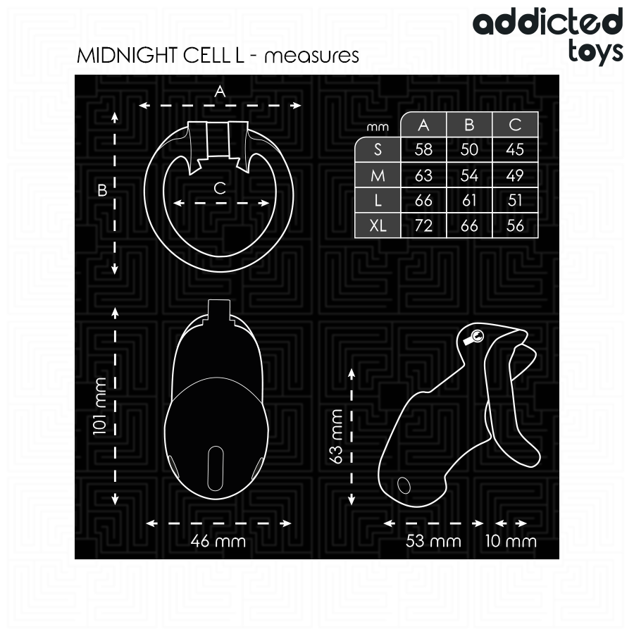 ADDICTED TOYS LOCKED - GAIOLA PENIANA MINDNIGHT CELL, TAMANHO L - Image 5