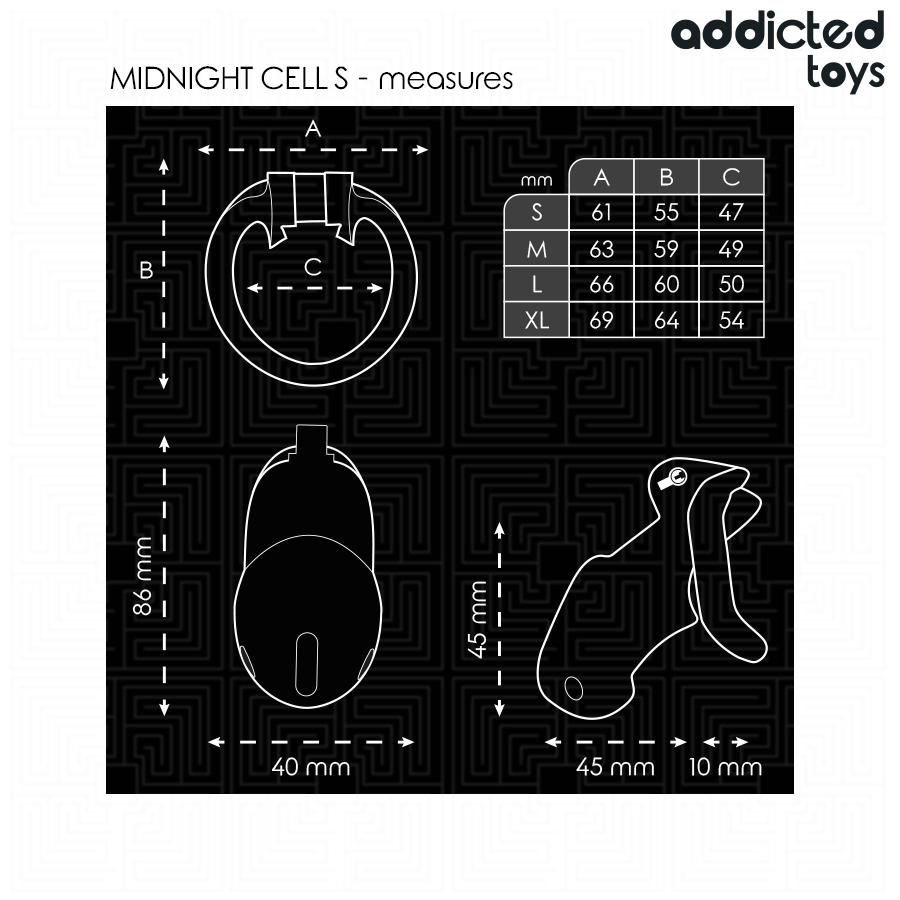 ADDICTED TOYS LOCKED - GAIOLA PENIANA MINDNIGHT CELL TAMANHO S - Image 5