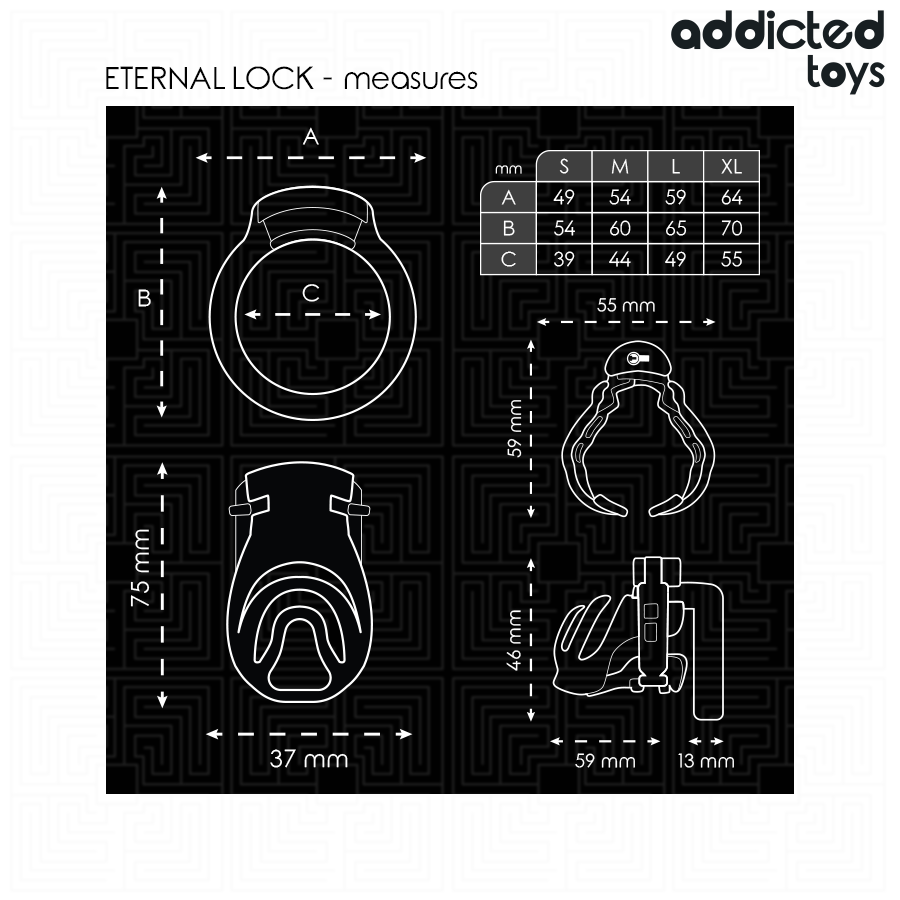 ADDICTED TOYS LOCKED - GAIOLA PARA PÊNIS COM TRAVA ETERNA 9 CM - Image 5