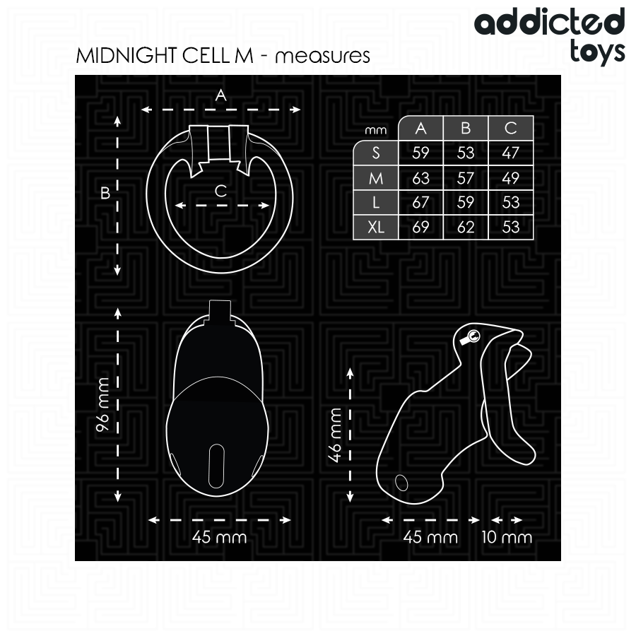 ADDICTED TOYS LOCKED - GAIOLA PENIANA MINDNIGHT CELL, TAMANHO M - Image 5