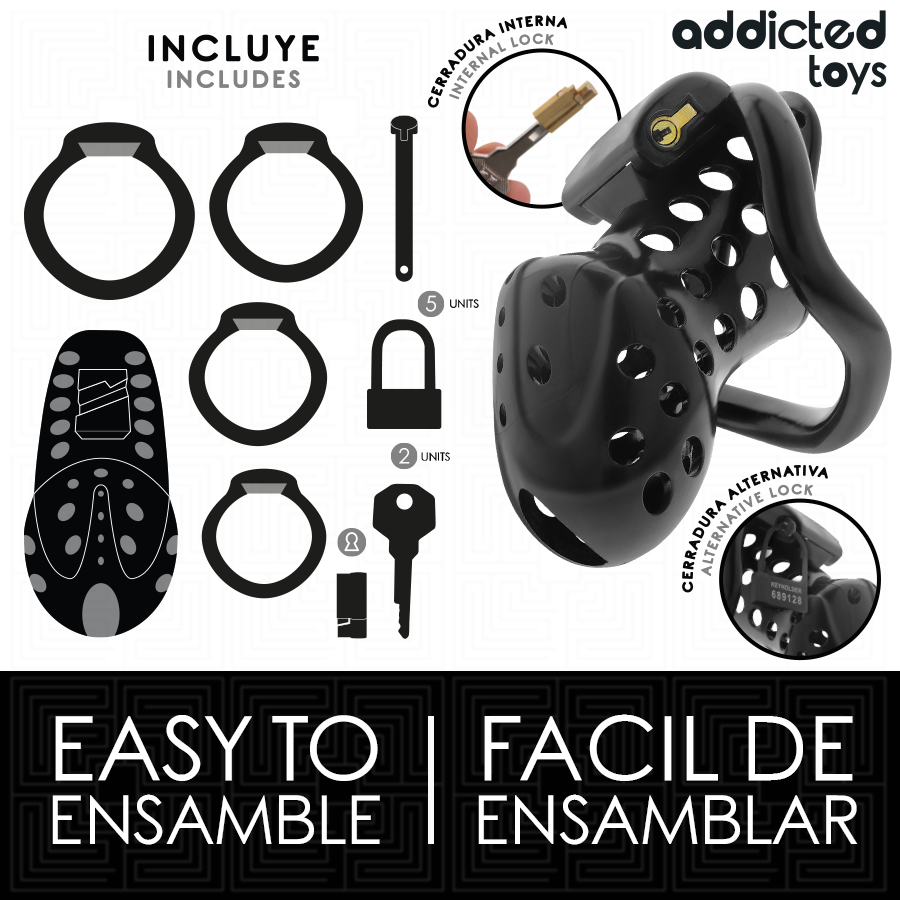 ADDICTED TOYS LOCKED - GAIOLA DE PÊNIS OCO COM CORRENTE 10,5 CM - Image 4