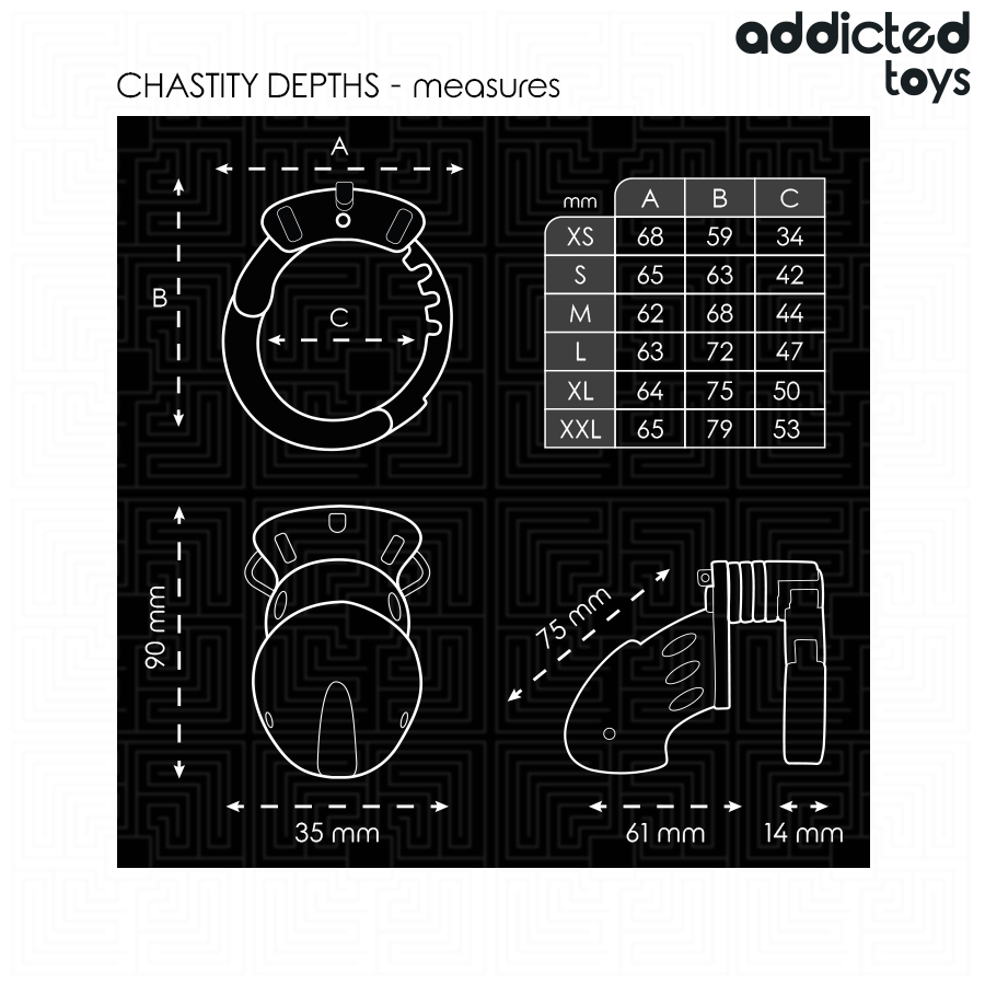 ADDICTED TOYS LOCKED - GAIOLA PARA PÊNIS CHASTITY DEPHHS 7,5 CM - Image 5