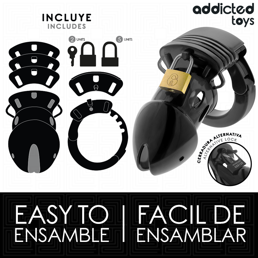 ADDICTED TOYS LOCKED - GAIOLA PARA PÊNIS CHASTITY DEPHHS 7,5 CM - Image 4