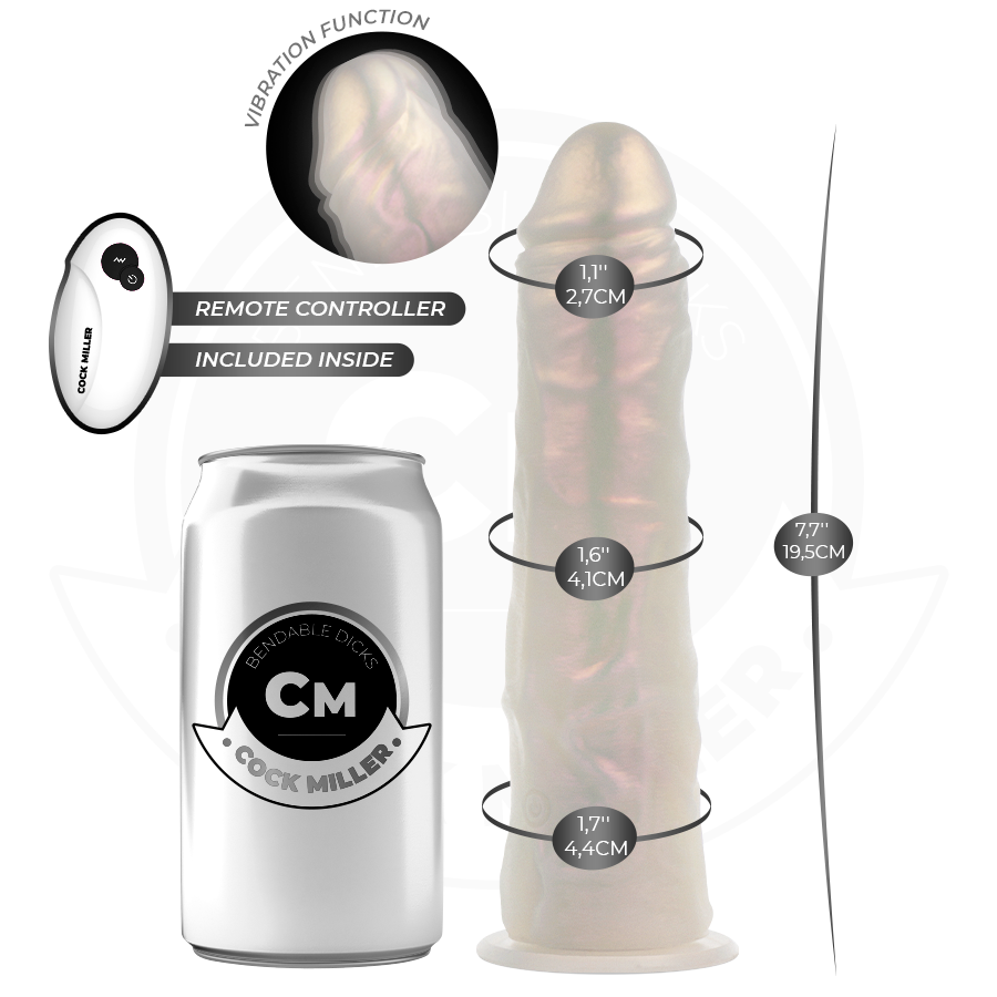 COCK MILLER - DILDO COM VENTOSA, LUZES E VIBRAÇÃO COM CONTROLE REMOTO BRANCO 19,5 CM - Image 3