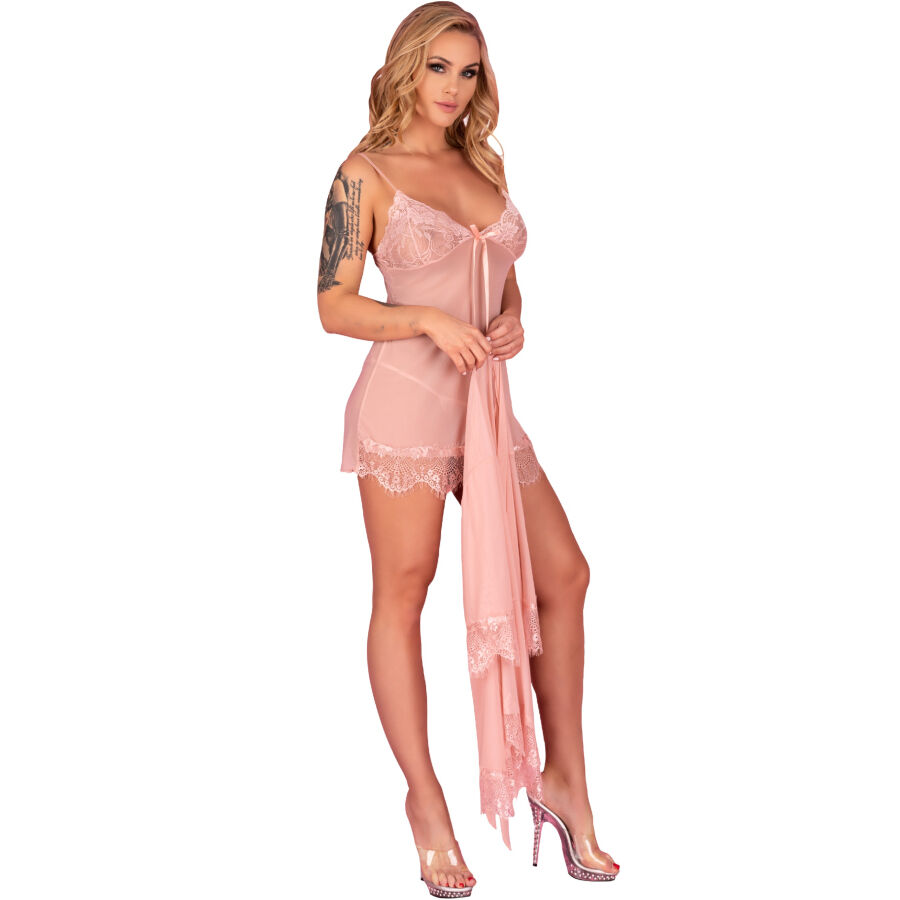 LIVCO CORSETTI FASHION - HYEONA 1710 BABYDOLL + TANGA ROSA S - Image 3