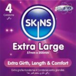 SKINS - PRESERVATIVOS EXTRA GRANDE PREMIUM PACOTE 4
