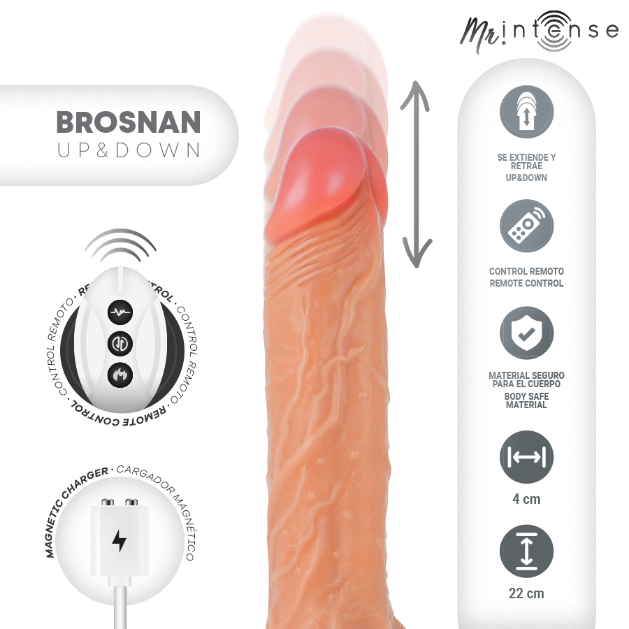 MR INTENSE - PÊNIS REALISTA BROSNAN CONTROLE REMOTO 22 CM -O- 4 CM - Image 3