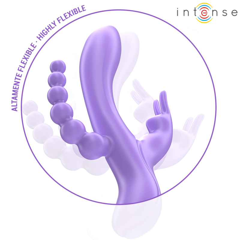 INTENSE - MIKO TRIPLO VIBRADOR COELHO ESTIMULADOR ANAL 7 VIBRAÇÕES ROXO - Image 4