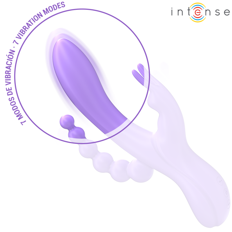 INTENSE - MIKO TRIPLO VIBRADOR COELHO ESTIMULADOR ANAL 7 VIBRAÇÕES ROXO - Image 5