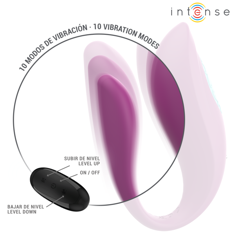 INTENSE - ANNIE VIBRADOR E ESTIMULADOR EM FORMA DE U ROXO CONTROLE REMOTO - Image 5