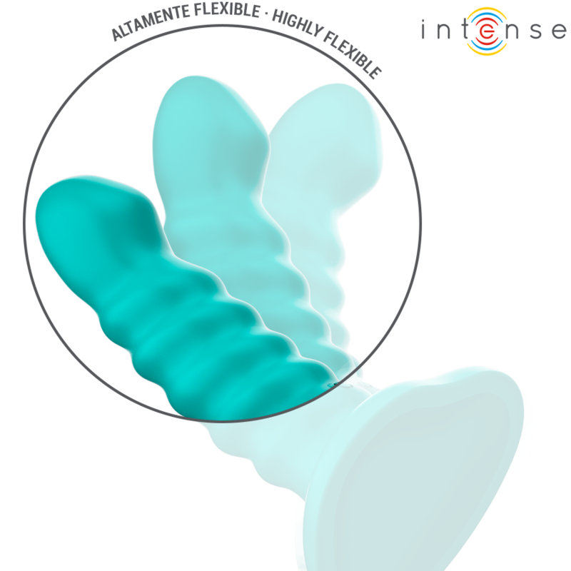 INTENSE - VIBRADOR BUFFY TAMANHO P DESIGN ESPIRAL 10 VIBRAÇÕES CONTROLE REMOTO AZUL - Image 5