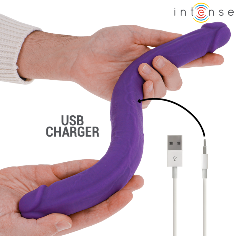 INTENSE - GUNTER DILDO VIBRADOR DUPLO 40 CM ROXO CONTROLE REMOTO - Image 4