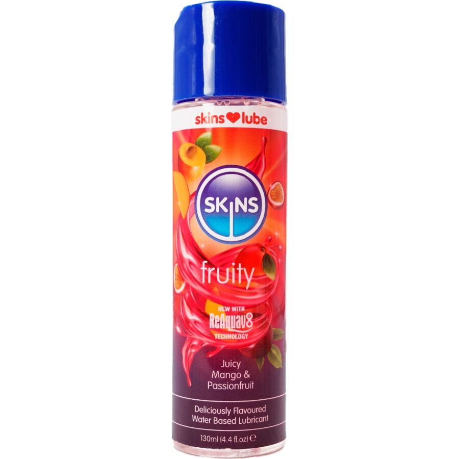 SKINS - LUBRIFICANTE À BASE DE ÁGUA COM SABOR FRUTADO DE MANGA E MARACUJÁ 130 ML