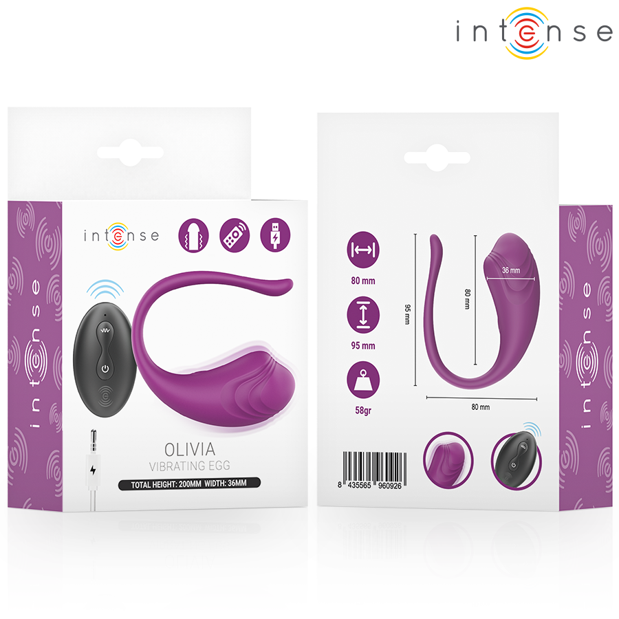 INTENSE - OVO VIBRATÓRIO ROXO OLIVIA COM CONTROLE REMOTO - Image 4
