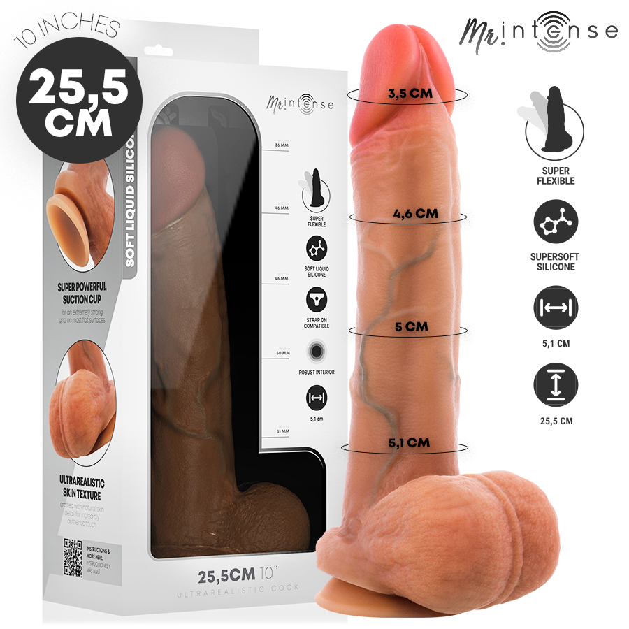 MR INTENSE - GARY XL PÊNIS DE SILICONE ULTRA-REALISTA COM TESTÍCULOS 25,5 CM -Ø- 5,1 CM
