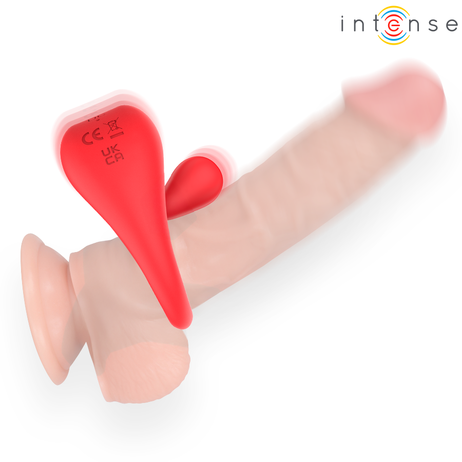 INTENSE - RUSSELL ANILLO VIBRADOR CON ESTIMULACIÓN DE CLÍTORIS ROJO - Image 3