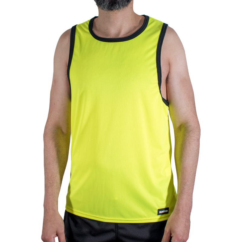 MACHO - CMV001 CAMISETA GYM AMARILLA S/M