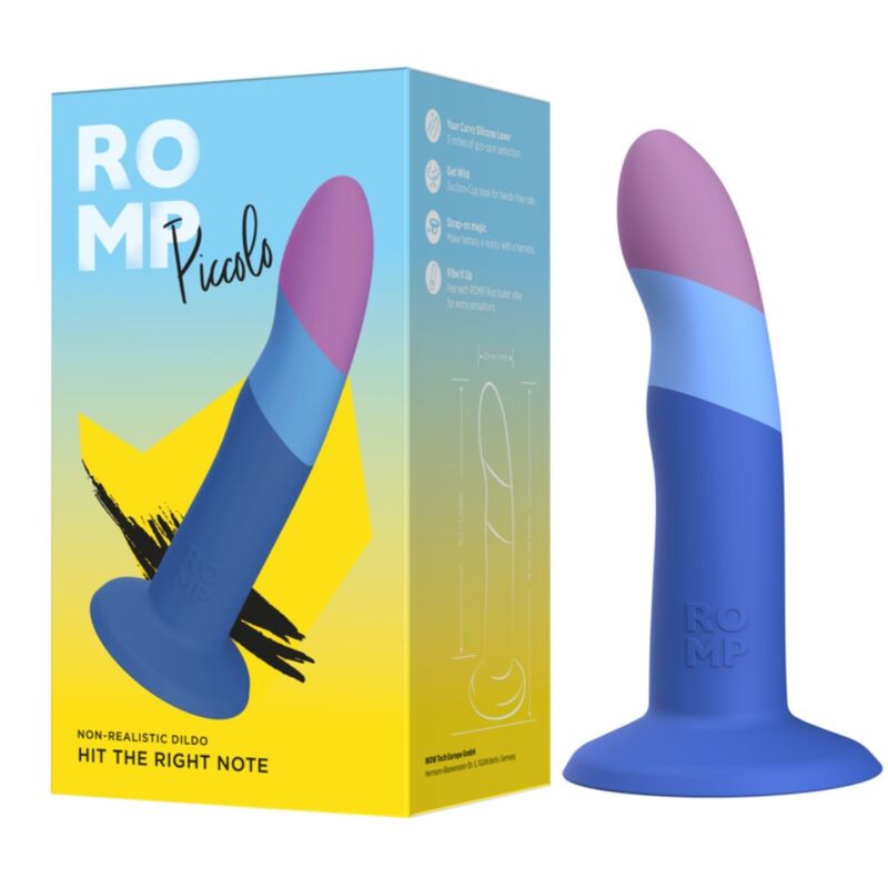 ROMP - PICCOLO DILDO DE SILICONE COM VENTOSA TRICOLORIDA 14 CM - Image 5