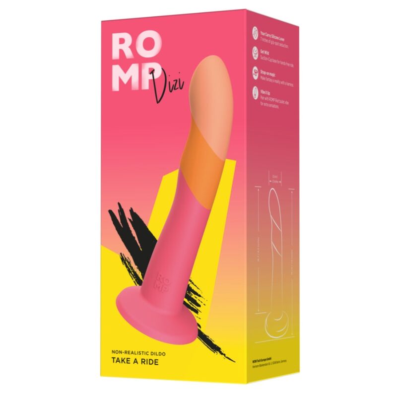 ROMP - DIZI DILDO DE SILICONE COM VENTOSA TRICOLOR 18 CM - Image 5