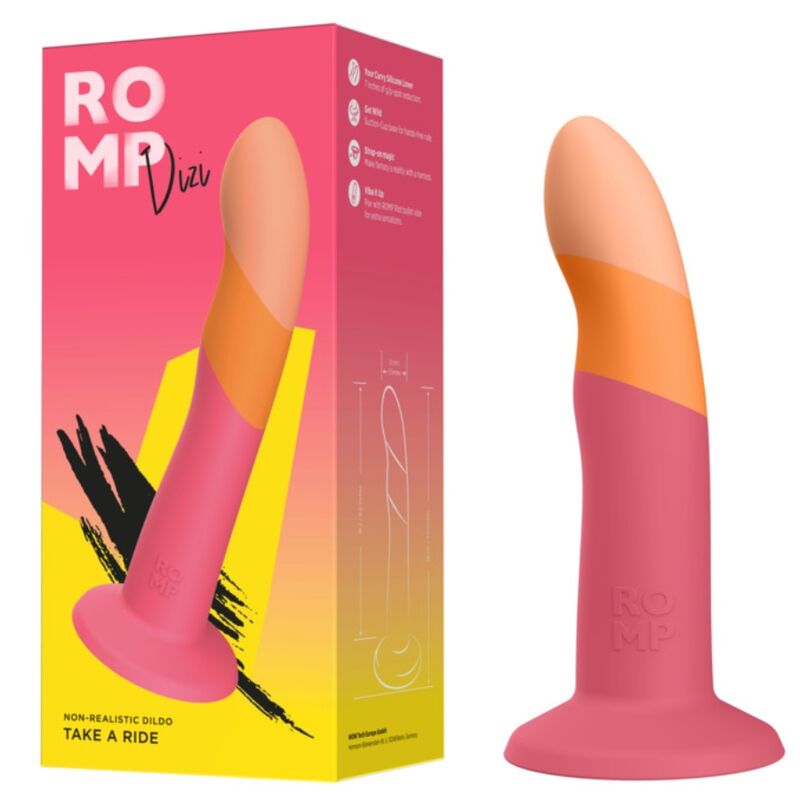 ROMP - DIZI DILDO DE SILICONE COM VENTOSA TRICOLOR 18 CM - Image 4