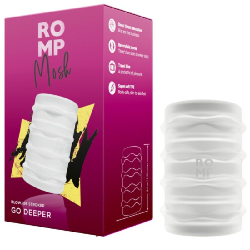 ROMP - MOSH MASTURBADOR MASCULINO TRANSPARENTE COM BAINHA REVERSÍVEL DE 6 CM - Image 3
