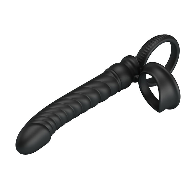 PRETTY LOVE - VIBRADOR ANAL MERRITT COM ANEL E VIBRAÇÃO PRETO