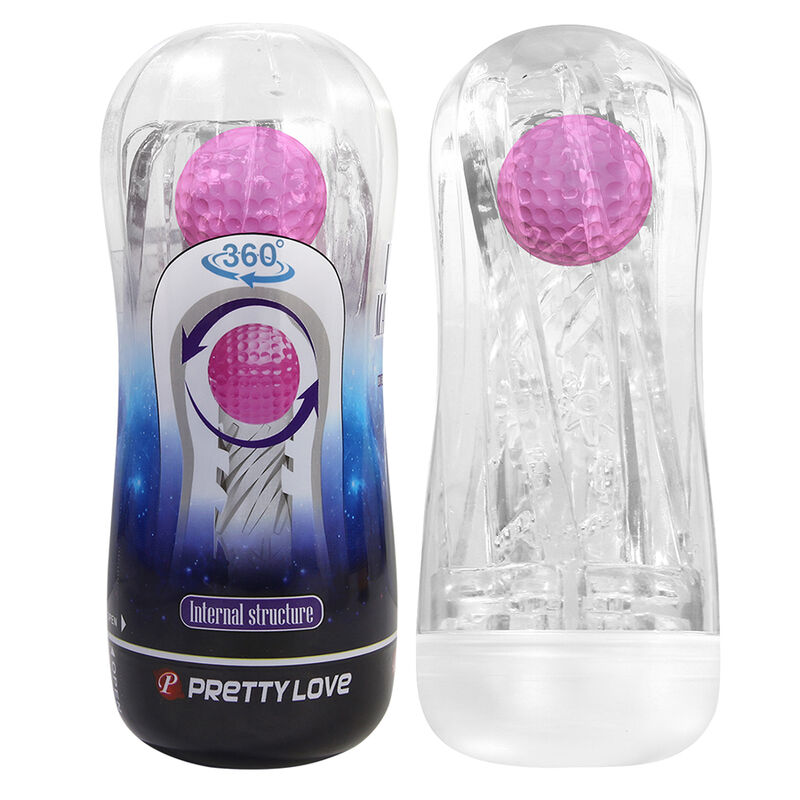 PRETTY LOVE - COPO DE MASTURBAÇÃO TEXTURIZADO 360 TRANSPARENTE