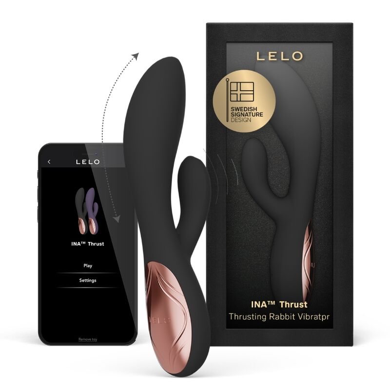 LELO - INA THRUST RABBIT VIBRADOR DE EMPURRAÇÃO PRETO
