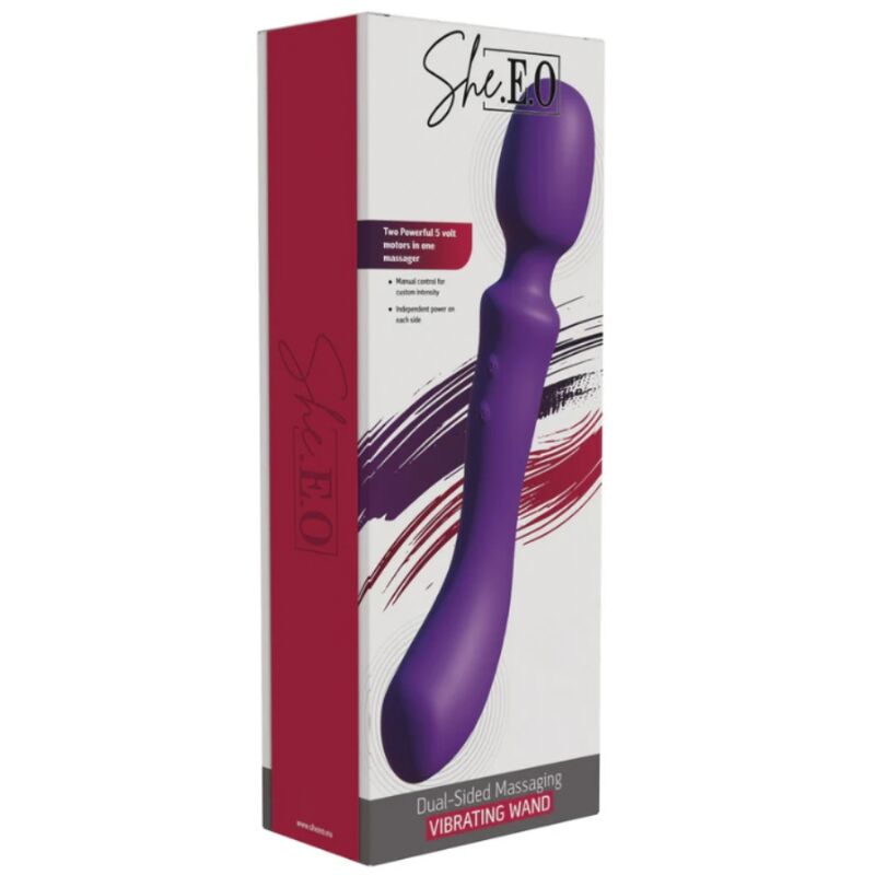 SHE.E.O - VARINHA MASSAGEADORA VIBRATÓRIA DE DUAS PONTAS ROXA - Image 5