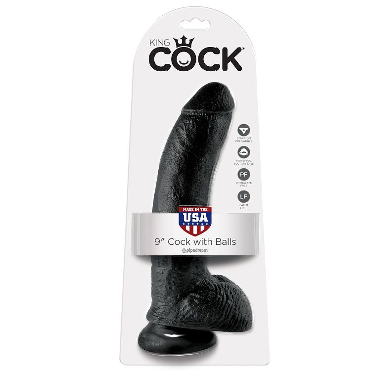 KING COCK - DILDO PRETO COM BOLAS 22.9 CM - Image 5