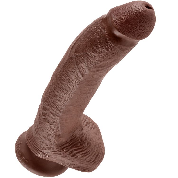 KING COCK - 9 DILDO CASTANHO COM BOLAS 22.9 CM - Image 4