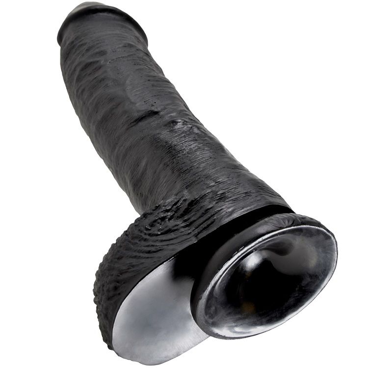 KING COCK - DILDO PRETO COM BOLAS 25.4 CM - Image 4