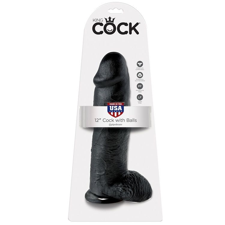 KING COCK - DILDO PRETO COM BOLAS 30.48 CM - Image 5