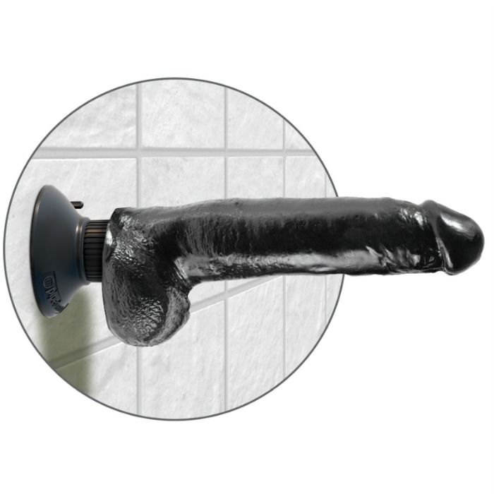 KING COCK - DILDO VIBRANTE COM TESTÍCULOS 23 CM PRETO - Image 4