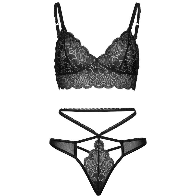 LEG AVENUE - SET 2 PIEZAS CON TANGA DOBLE TIRANTA M/L NEGRO - Image 4